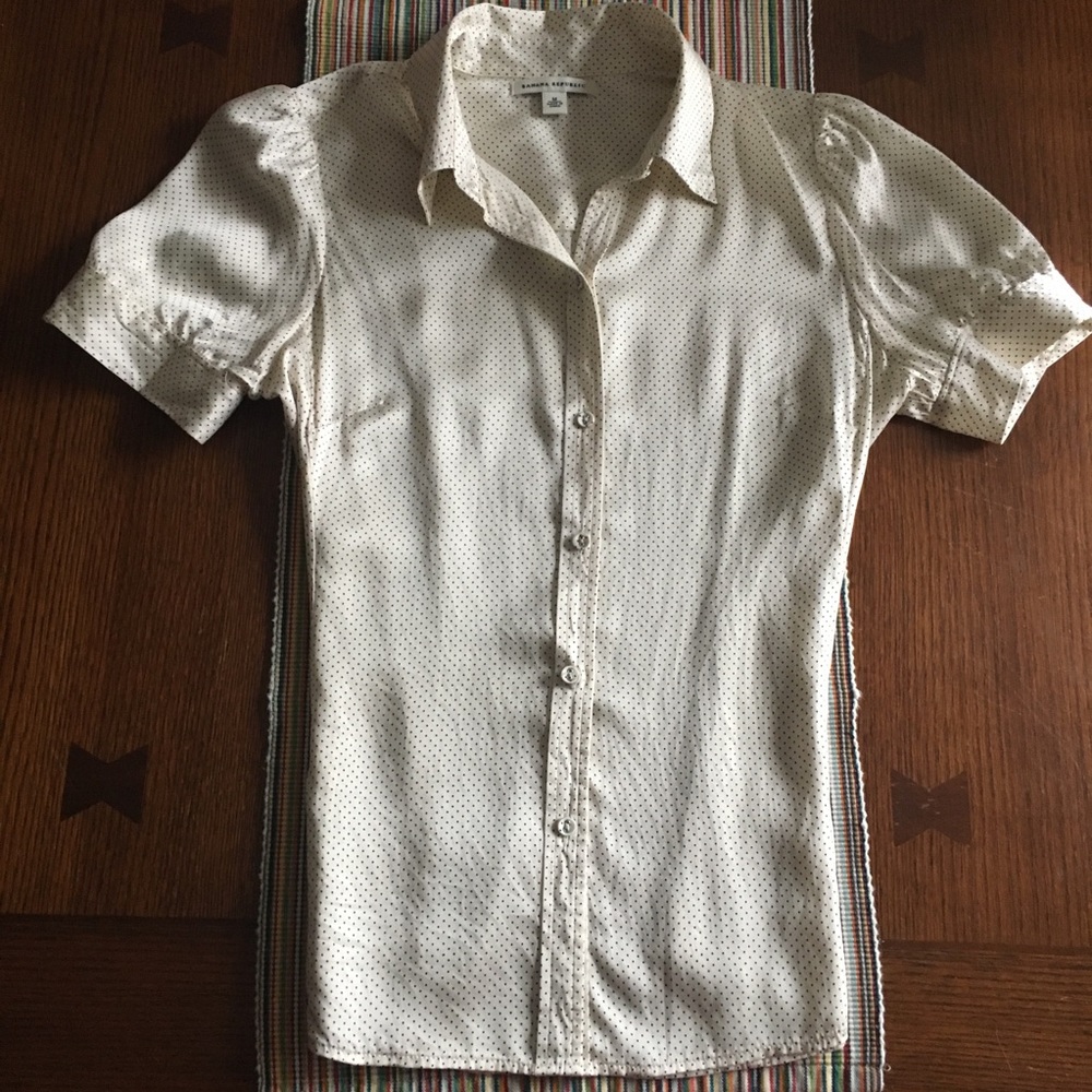 Silk short sleeve blouse